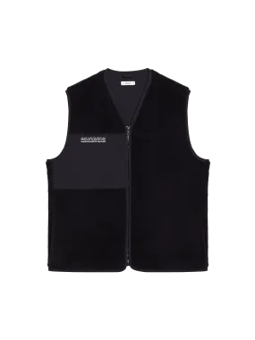 Archive Mens Recycled Wool Fleece Gilet—black