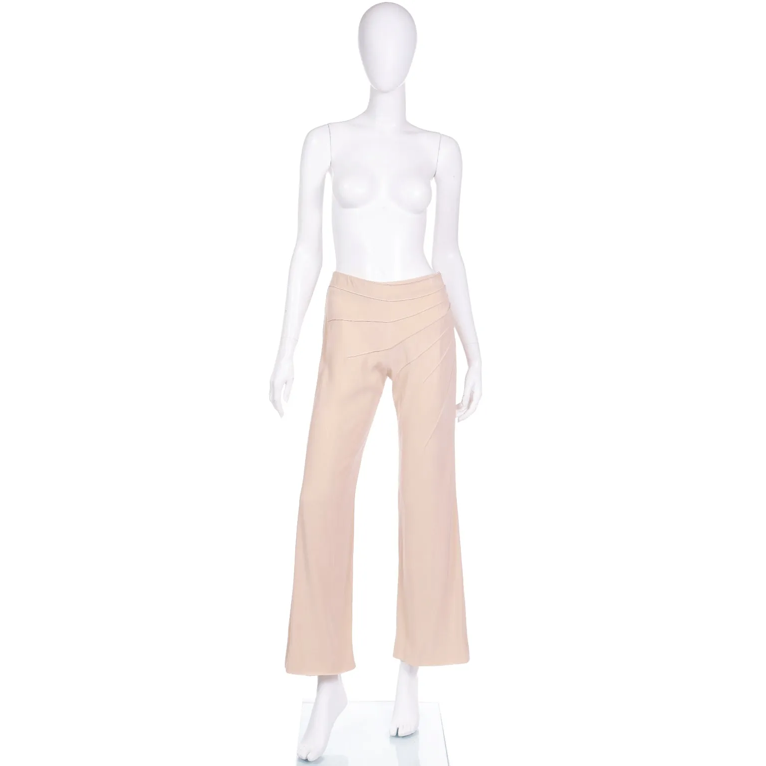 2000s Chloe Vintage Dune Sand Flared Trousers