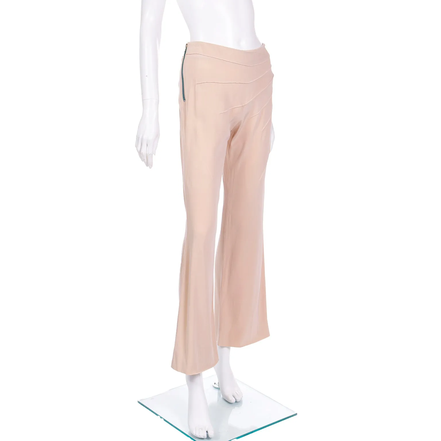 2000s Chloe Vintage Dune Sand Flared Trousers