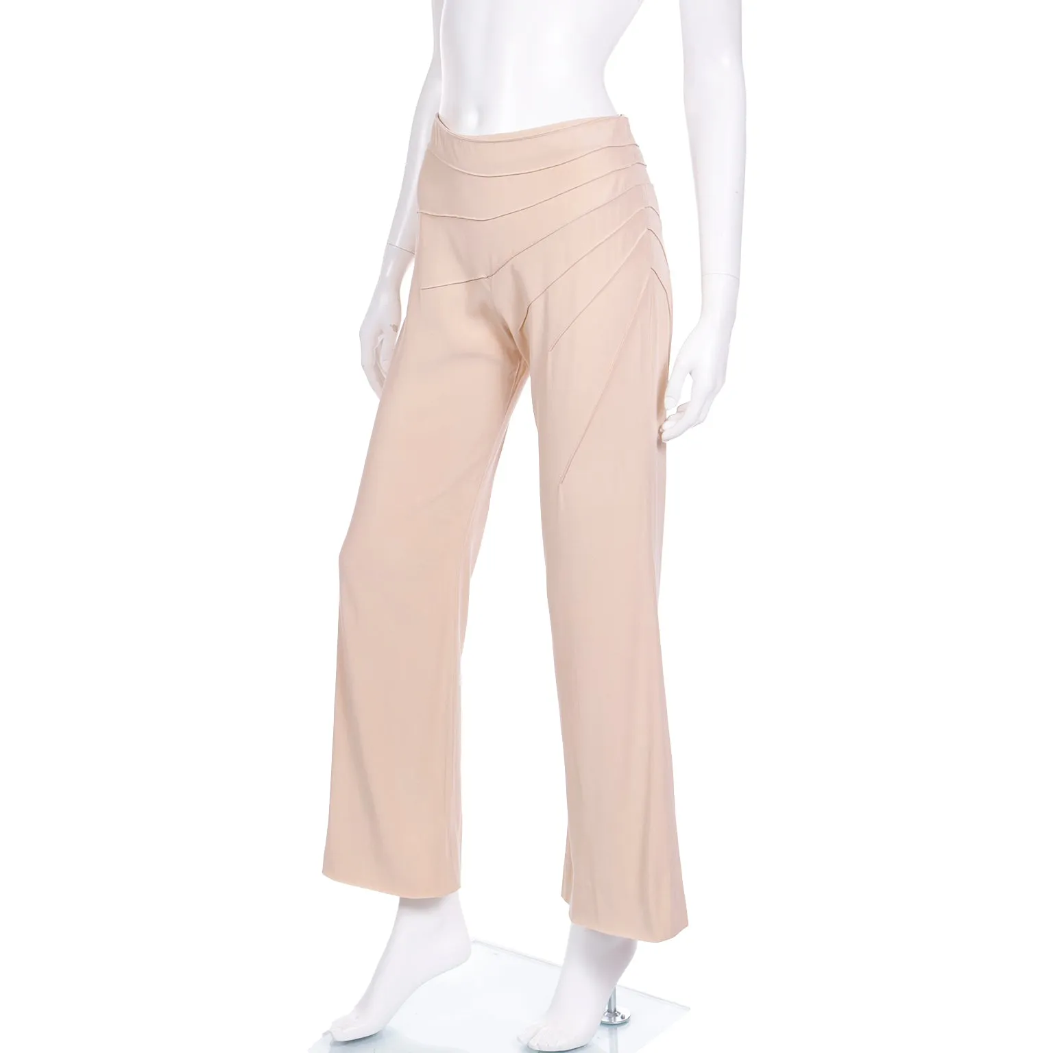 2000s Chloe Vintage Dune Sand Flared Trousers