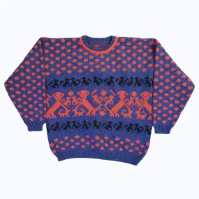 90's Vintage Dog AOP Crewneck Sweater