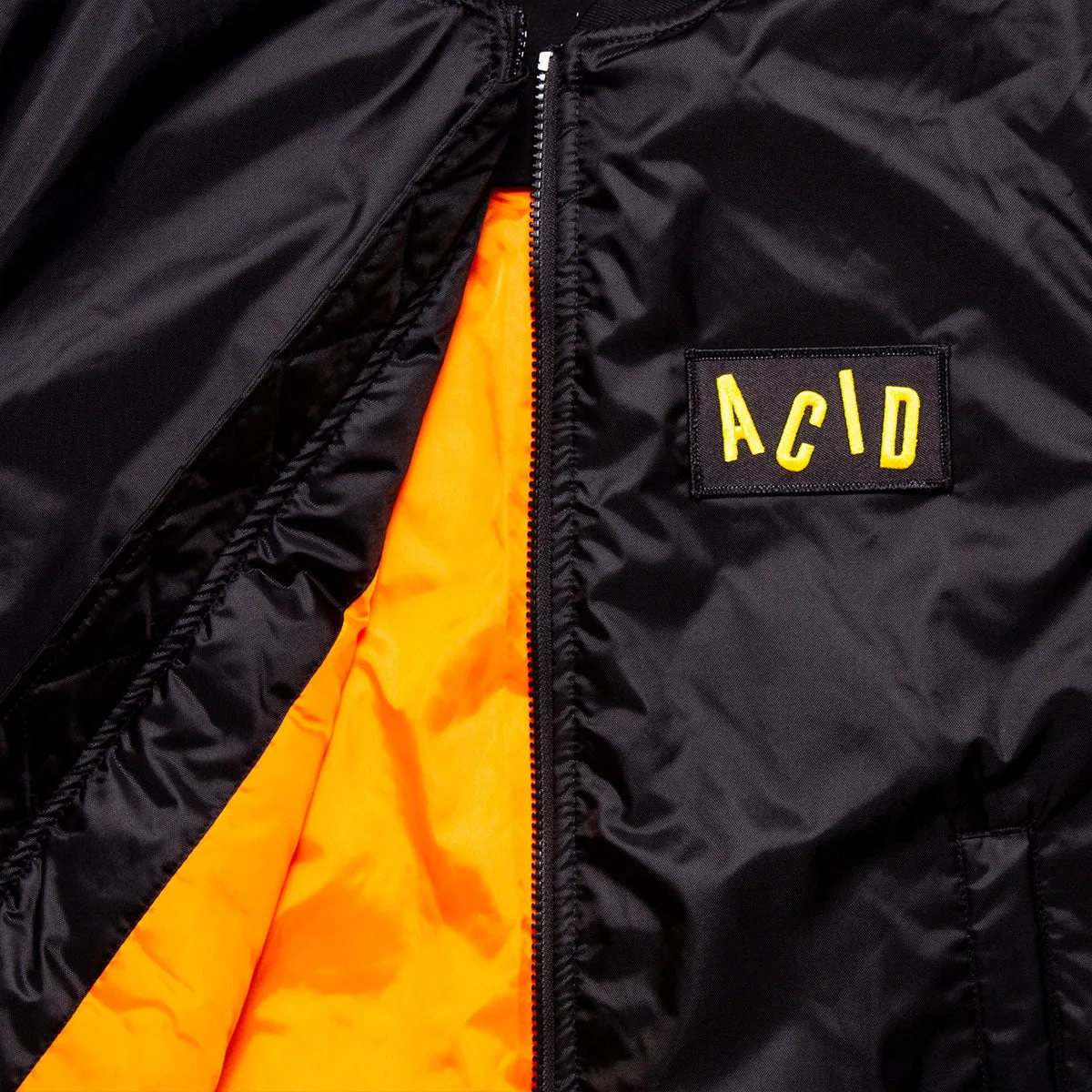 Acid Letter - Padded Bomber Jacket - Black