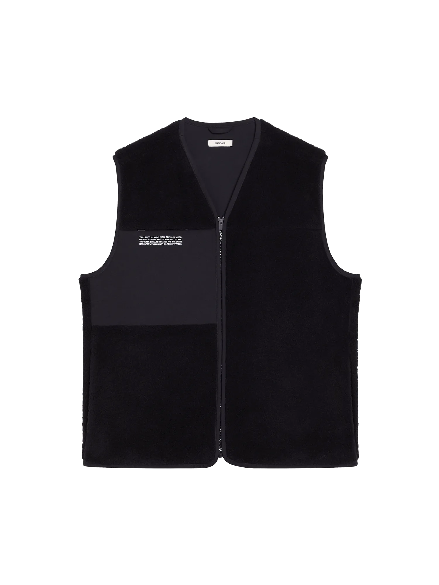 Archive Mens Recycled Wool Fleece Gilet—black