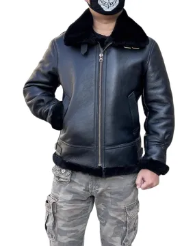 Arctic Black Bomber Leather Jacket