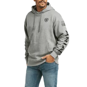 Ariat Men's Imprint Heather Grey and Black Hoodie