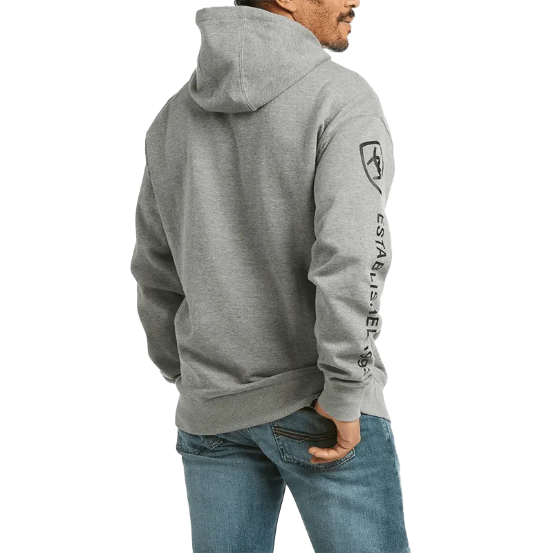 Ariat Men's Imprint Heather Grey and Black Hoodie