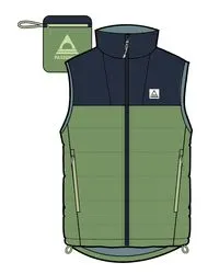 Ashland Down Recycled Vest - Rich Navy/Pear Green