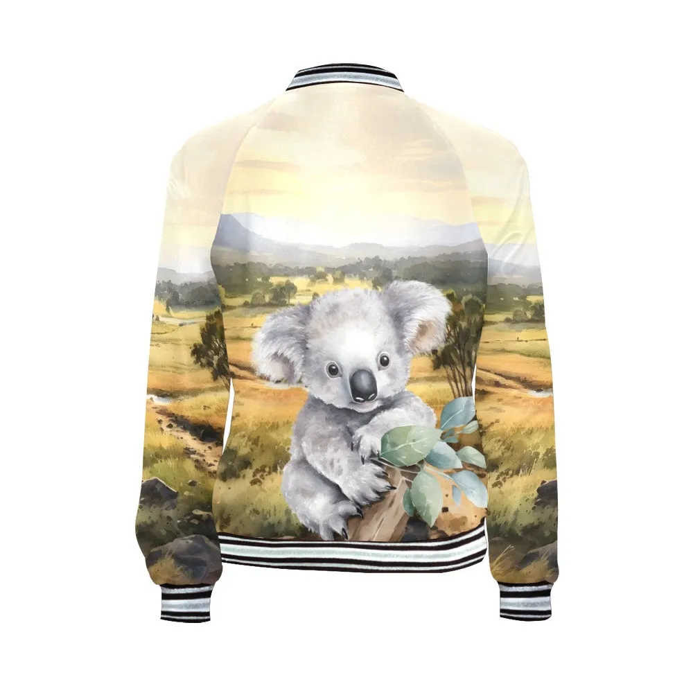 Australian Animals Koala Bomber Jacket for Women