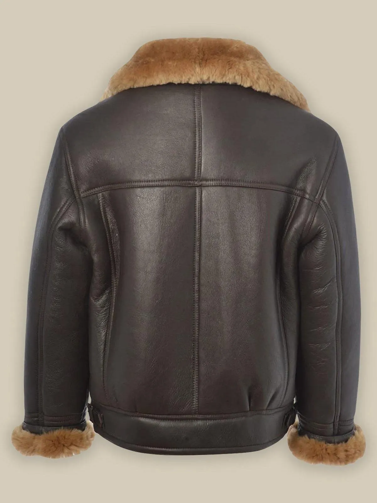 B3 Shearling Bomber Leather Jacket For Men