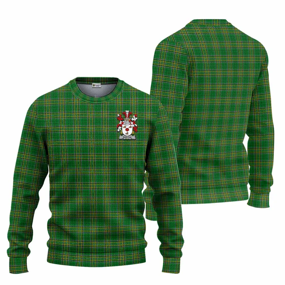 Barton Irish Clan Tartan Knitted Sweater with Coat of Arms