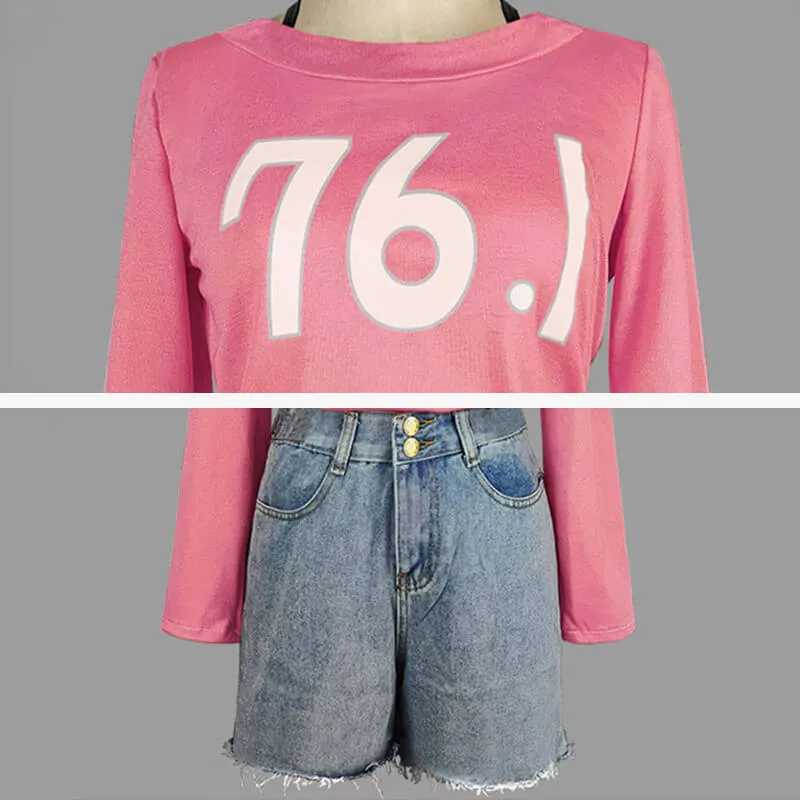 benpaolv Power 76.1 Pink Sweatshirt and Shorts Cosplay Set Chainsaw Man