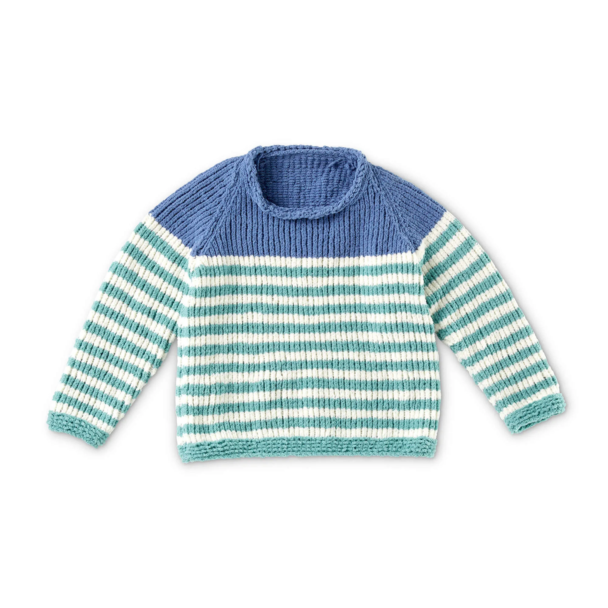 Bernat Knit Raglan Stripes Pullover