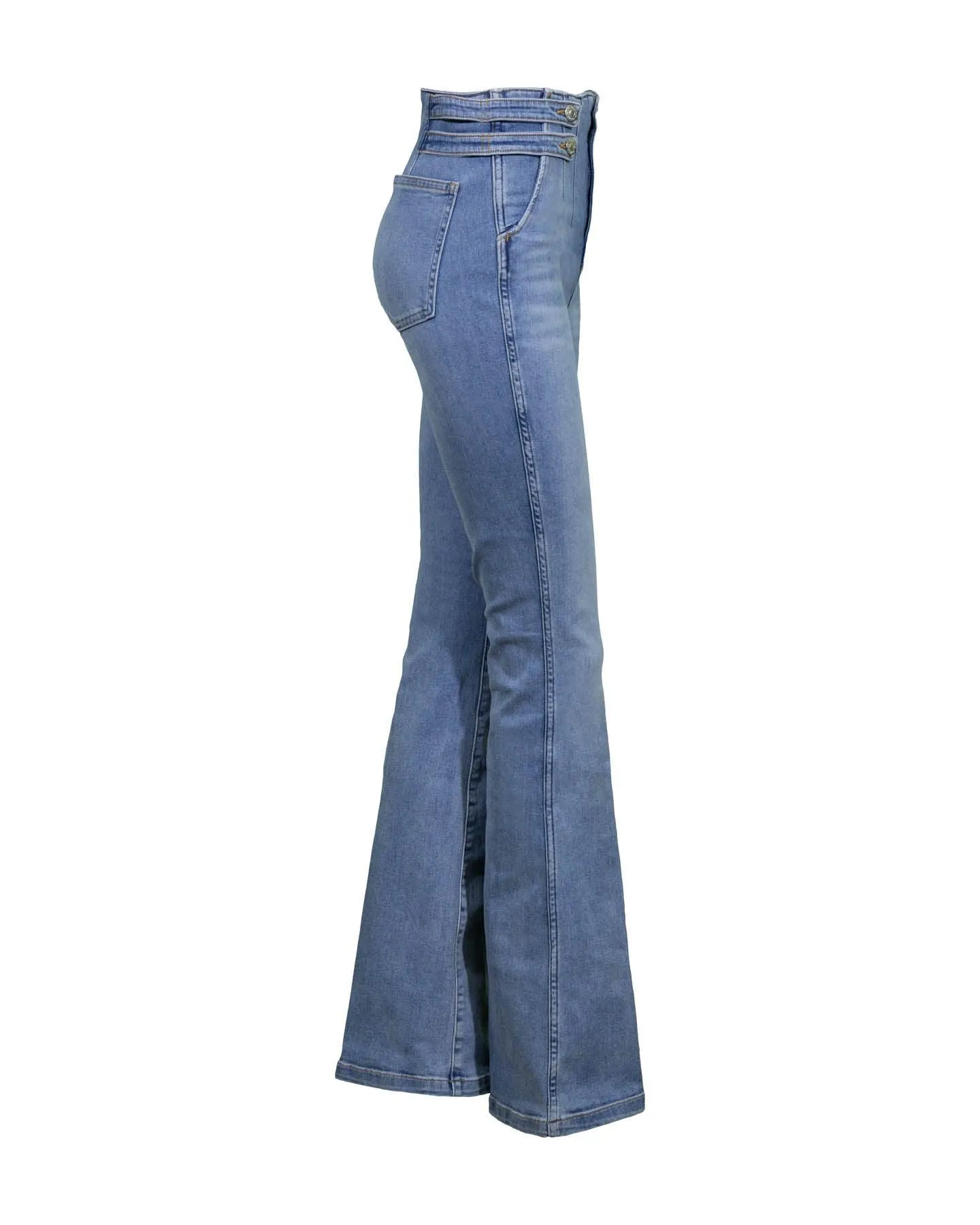 Beverly Skinny Flared Waist Tab Jeans