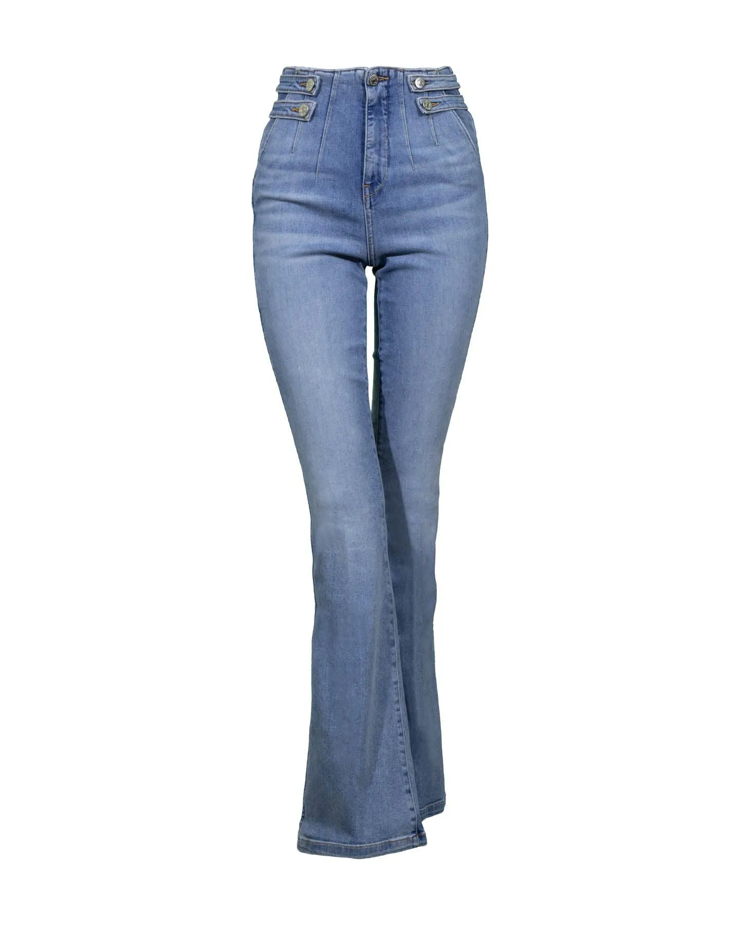 Beverly Skinny Flared Waist Tab Jeans