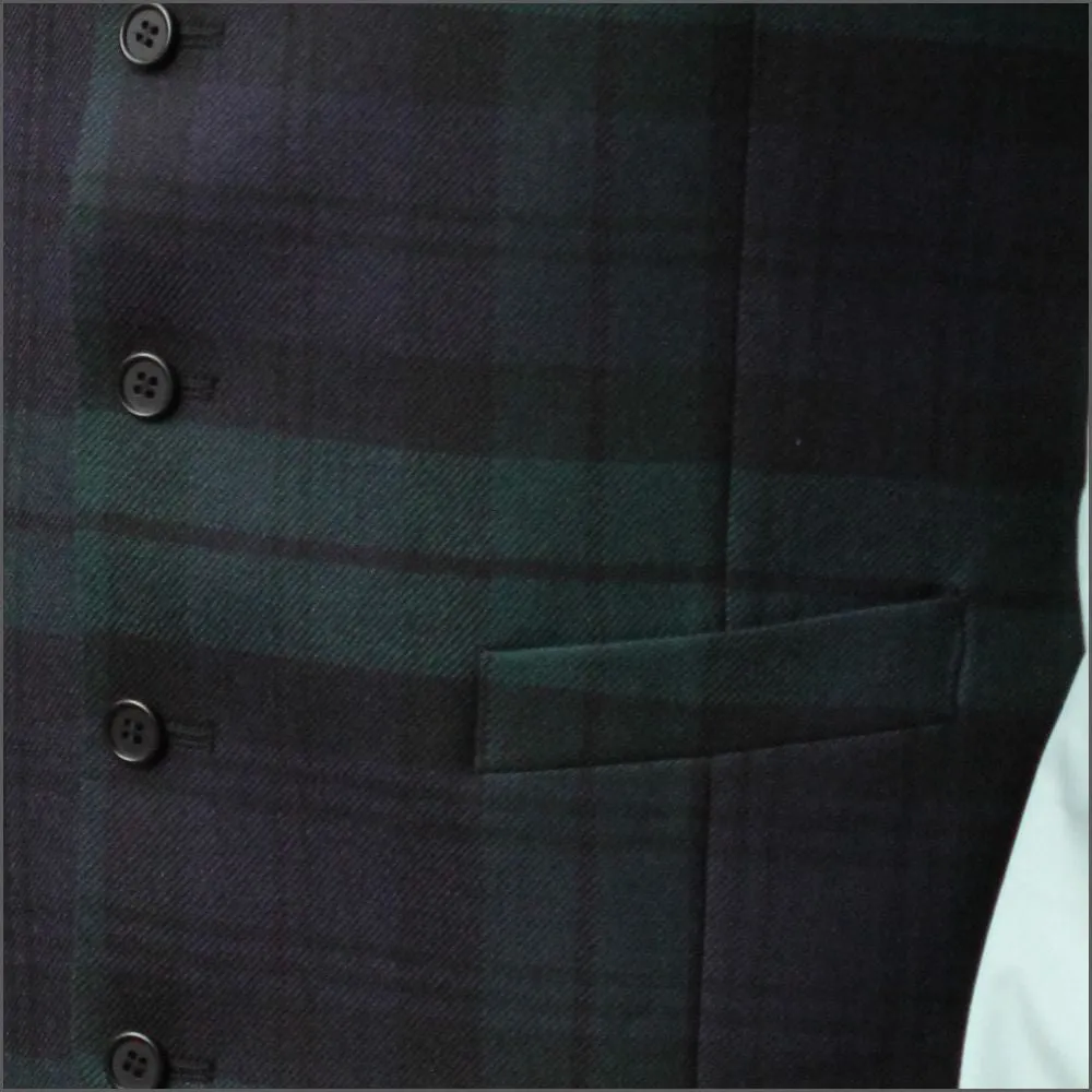 Black Watch Tartan Waistcoat--