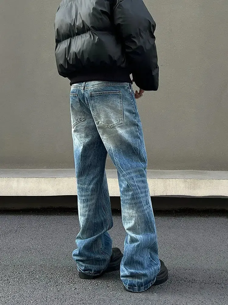 Blue Denim Flared Pants