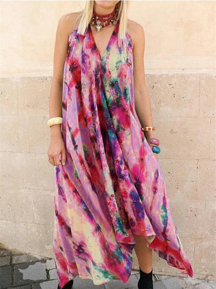 Bohemian Loose Tie Dye Camisole Dress