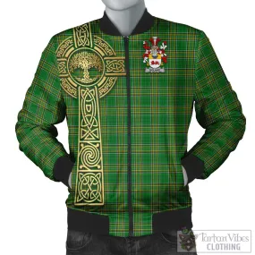 Boland Irish Clan Tartan Bomber Jacket with Coat of Arms Celtic Tree of Life Style