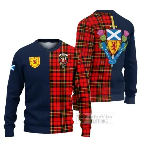 Brodie Modern Tartan Ugly Sweater with Scottish Lion Royal Arm Half Style