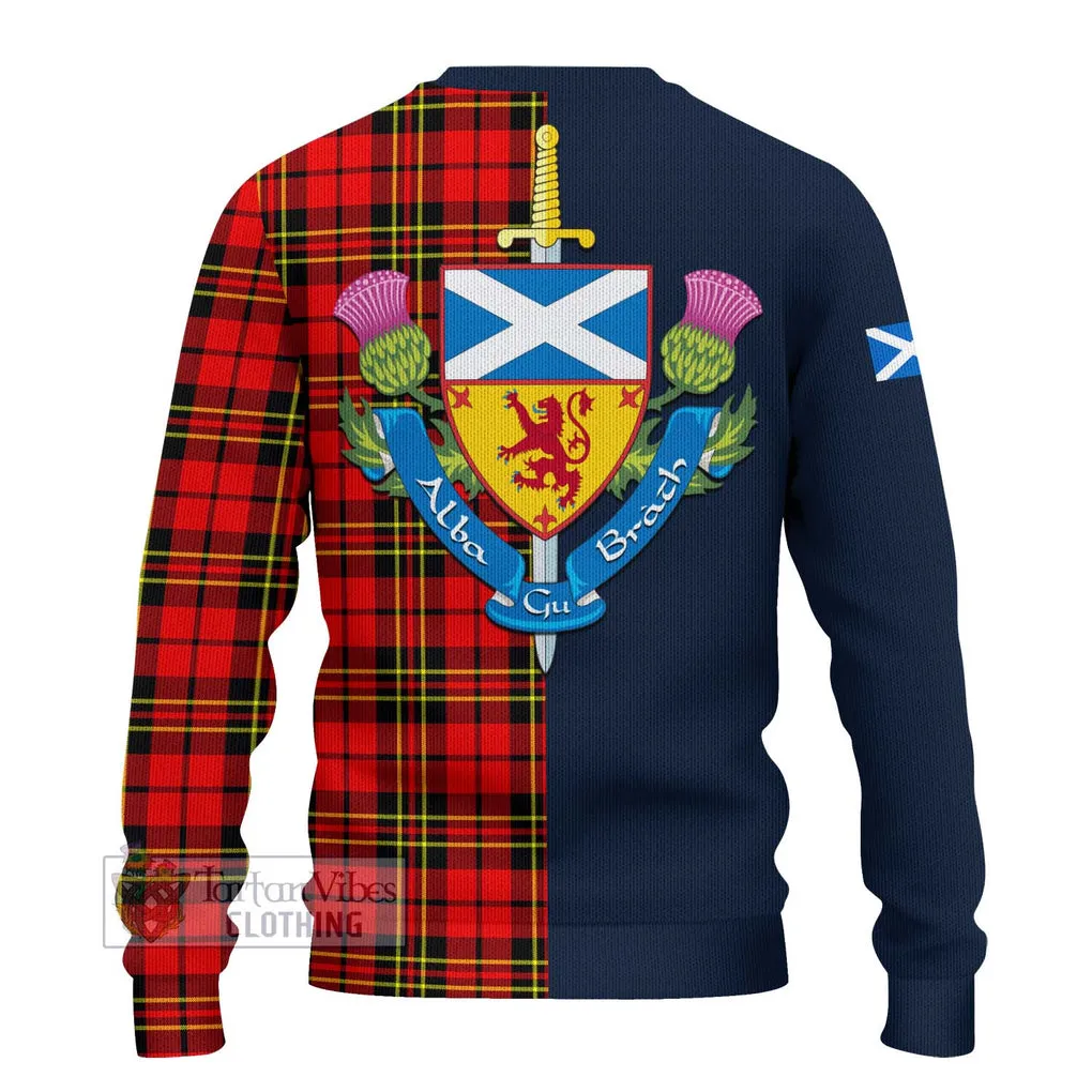 Brodie Modern Tartan Ugly Sweater with Scottish Lion Royal Arm Half Style