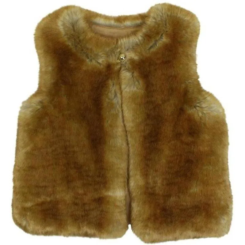 Brown Faux Fur Gilet