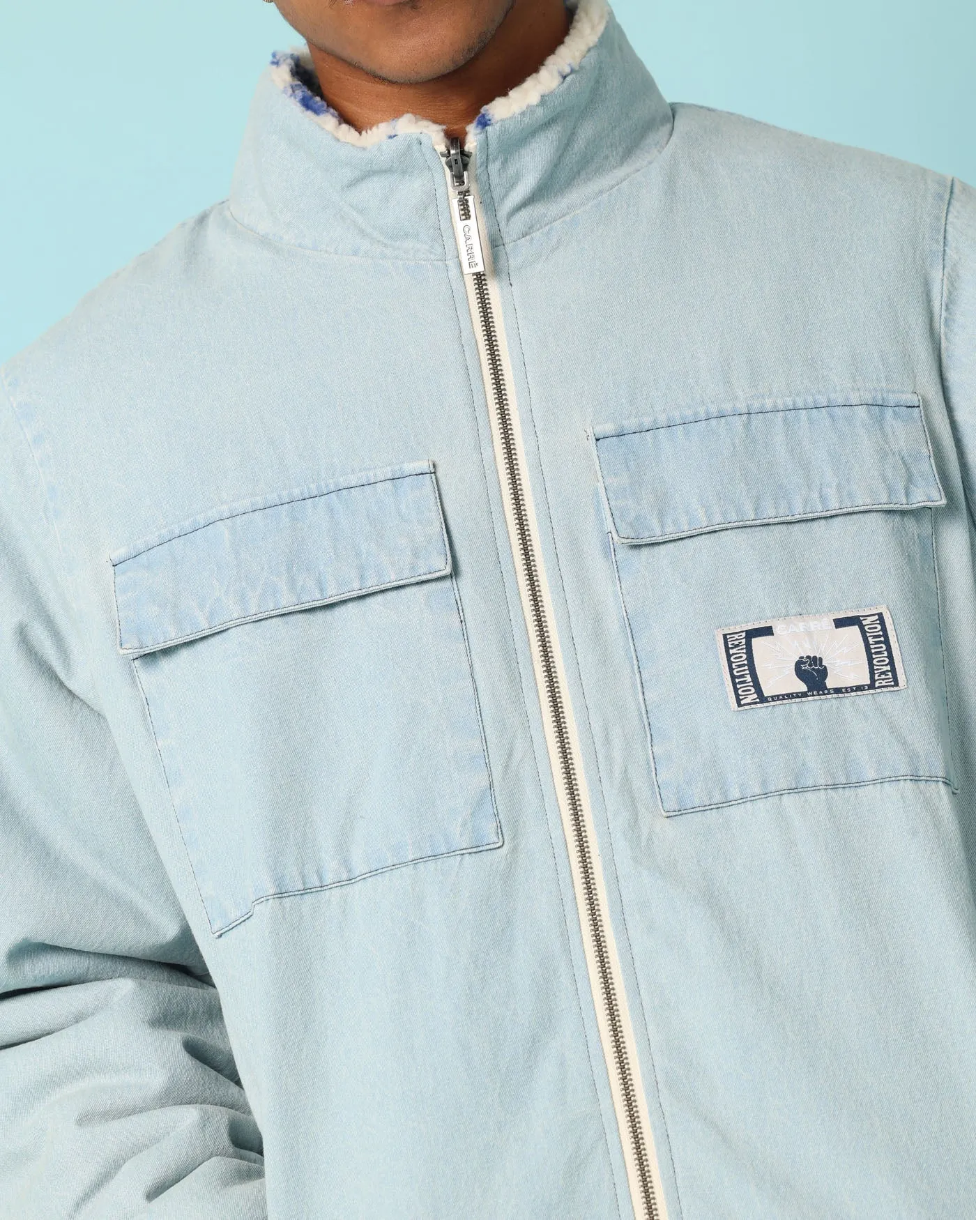 Carré Fragment Reversible Jacket Light Blue Denim