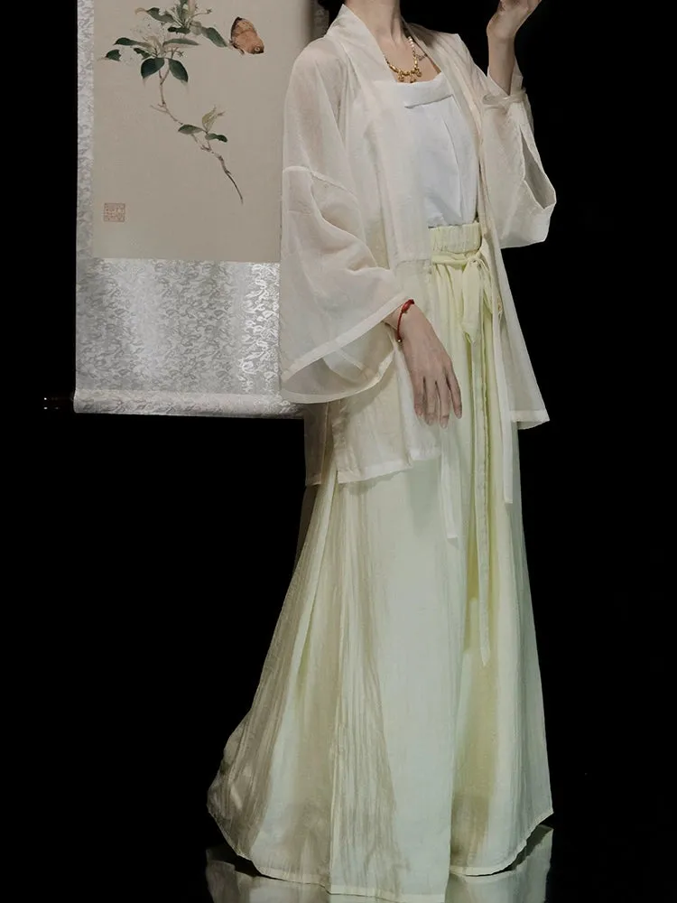 Cha Dao 茶道 Tea Ceremony Modernized Song Dynasty Helingshan Top & Songku Pants Set