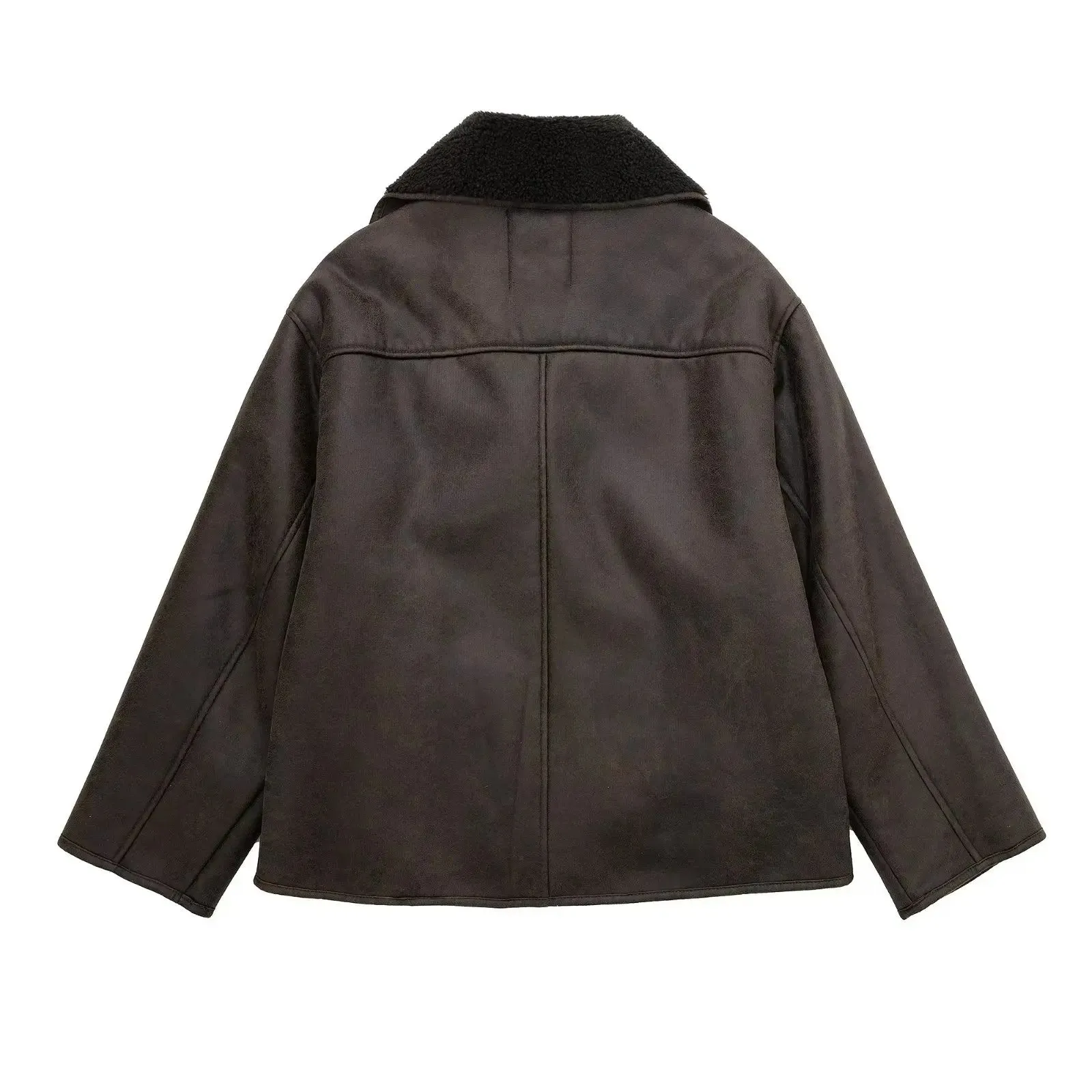 Cherie™ | Vintage Leather Reversible Collar Jacket