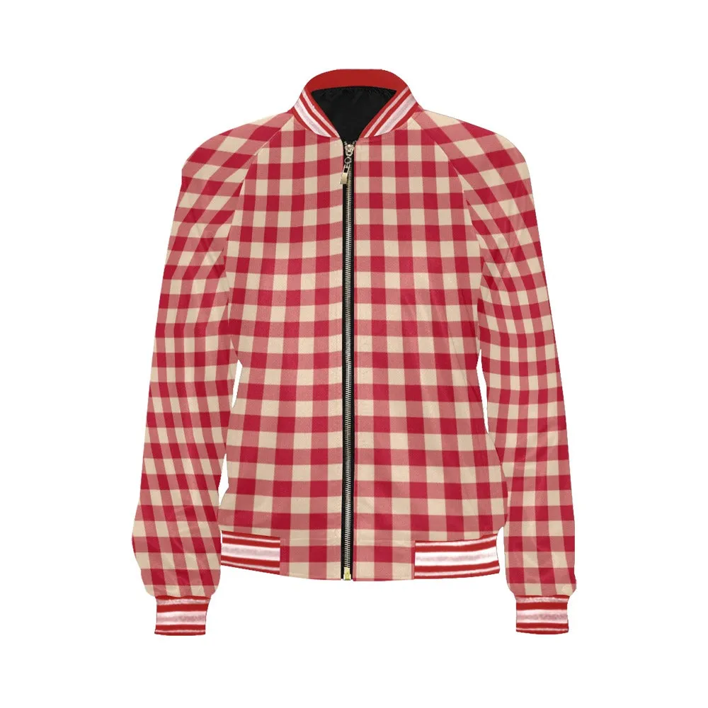 Christmas Tartan Bomber Jacket for Women