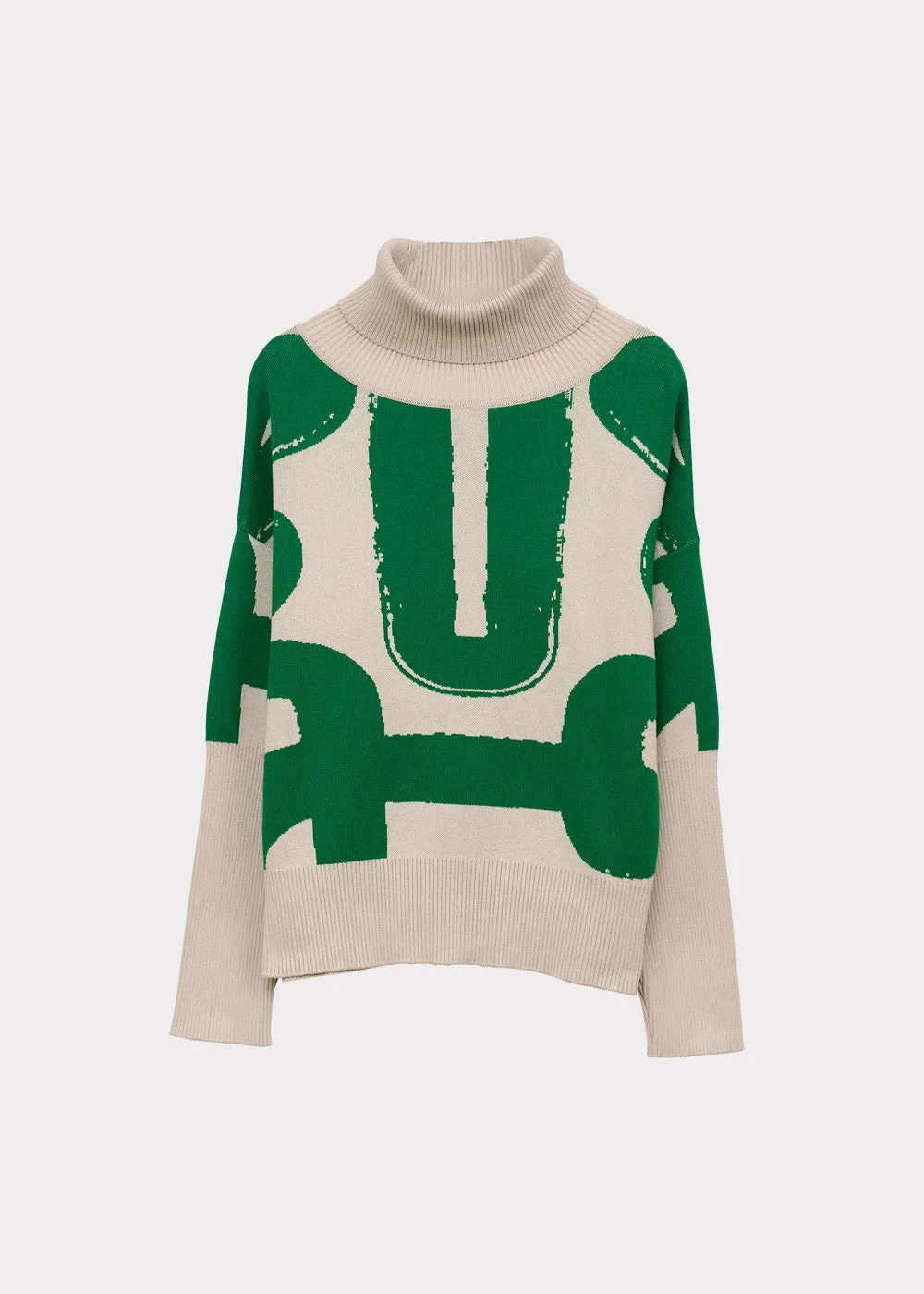 Chunky Turtleneck Knit Sense Green