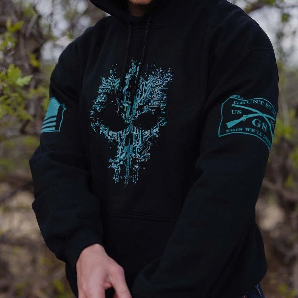 Circuit Skull Hoodie - Black