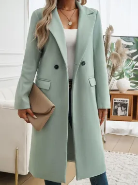 Classic Elegance: Collared Neck Coat with Pockets