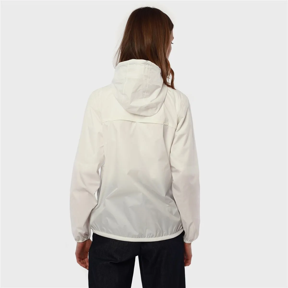 Claude - Unisex Packable Full Zip Waterproof Rain Jacket in White