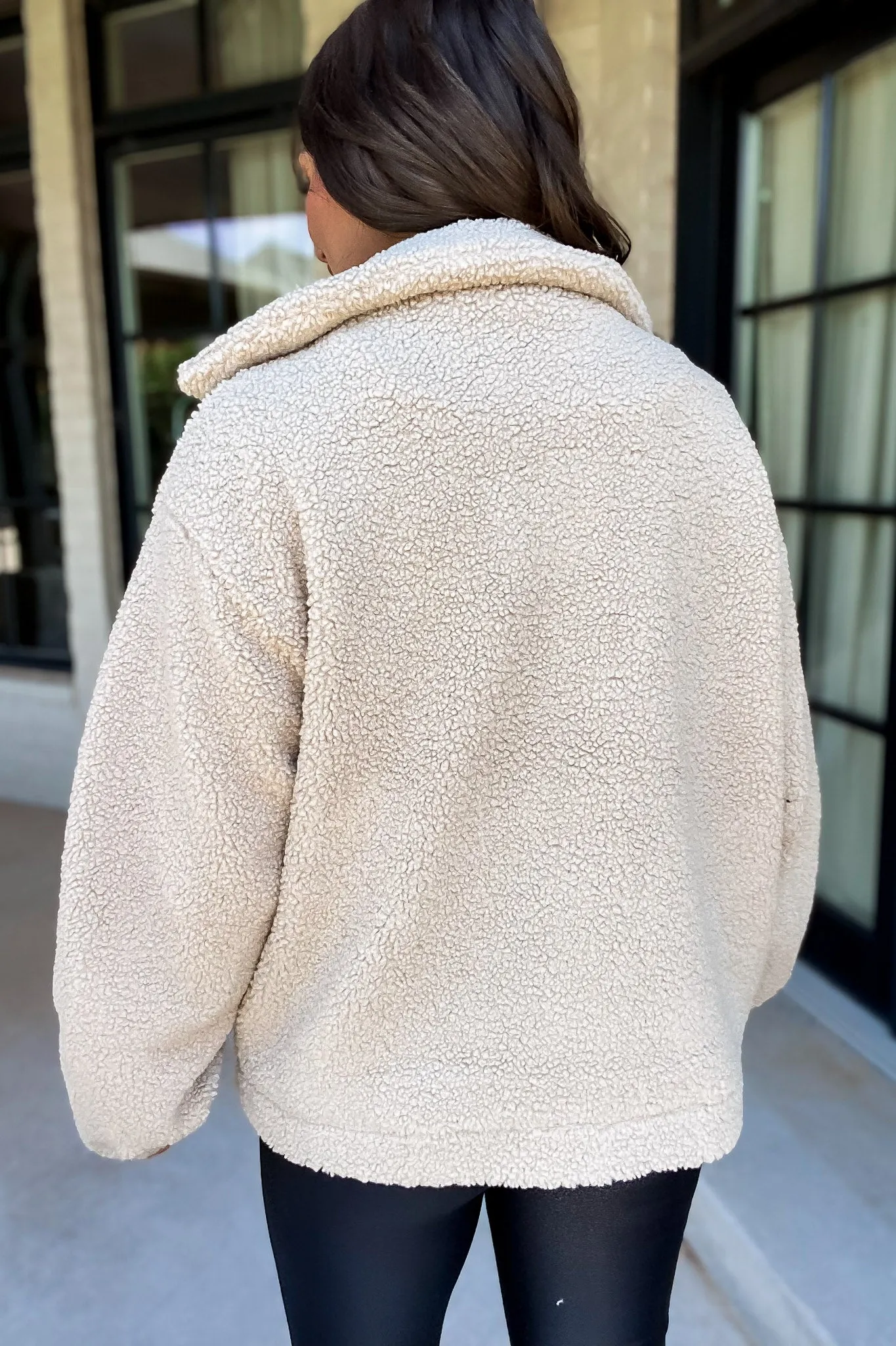 Cozy Sherpa Button-Front Jacket