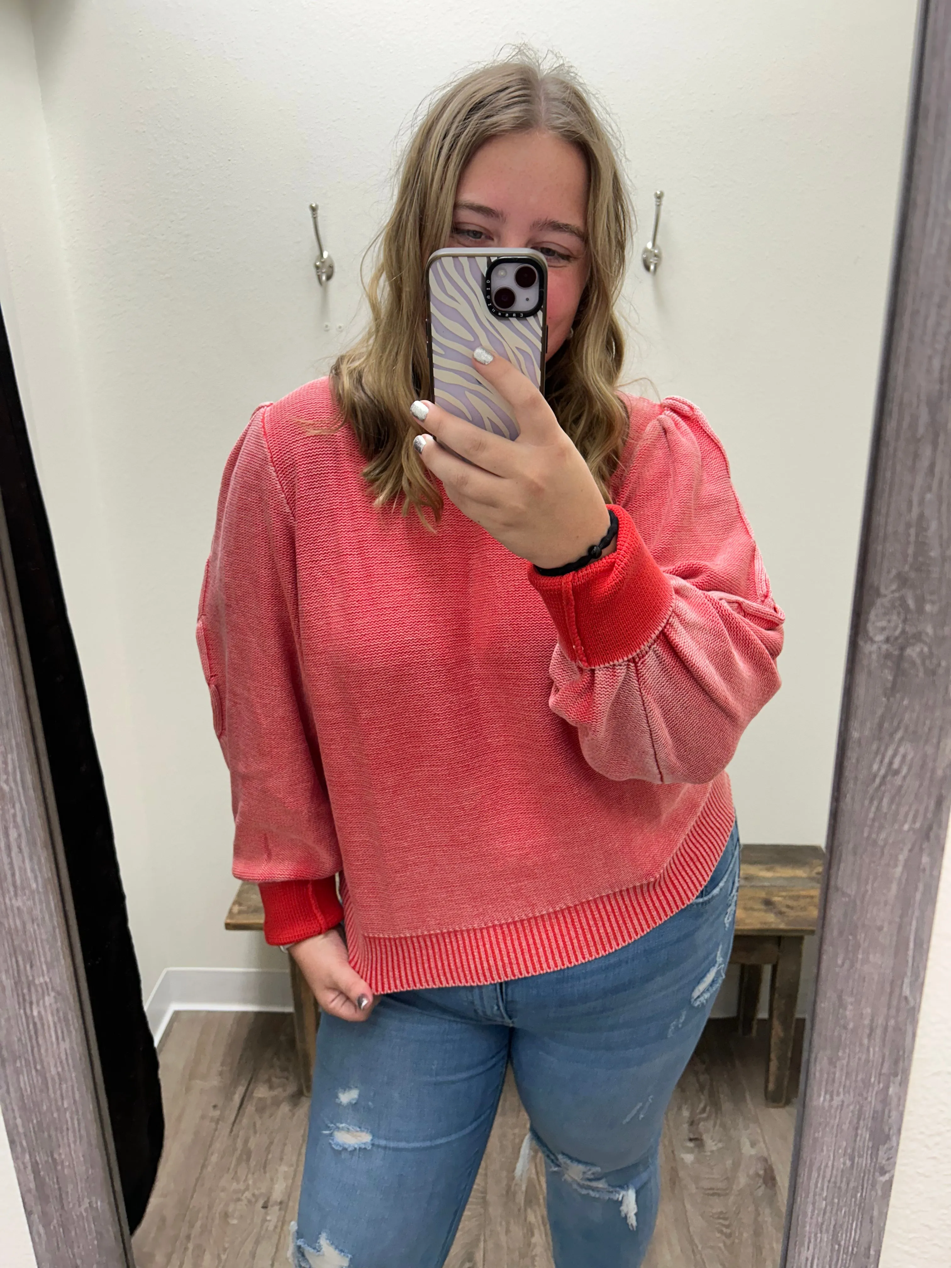 Crimson Comfort Sweater