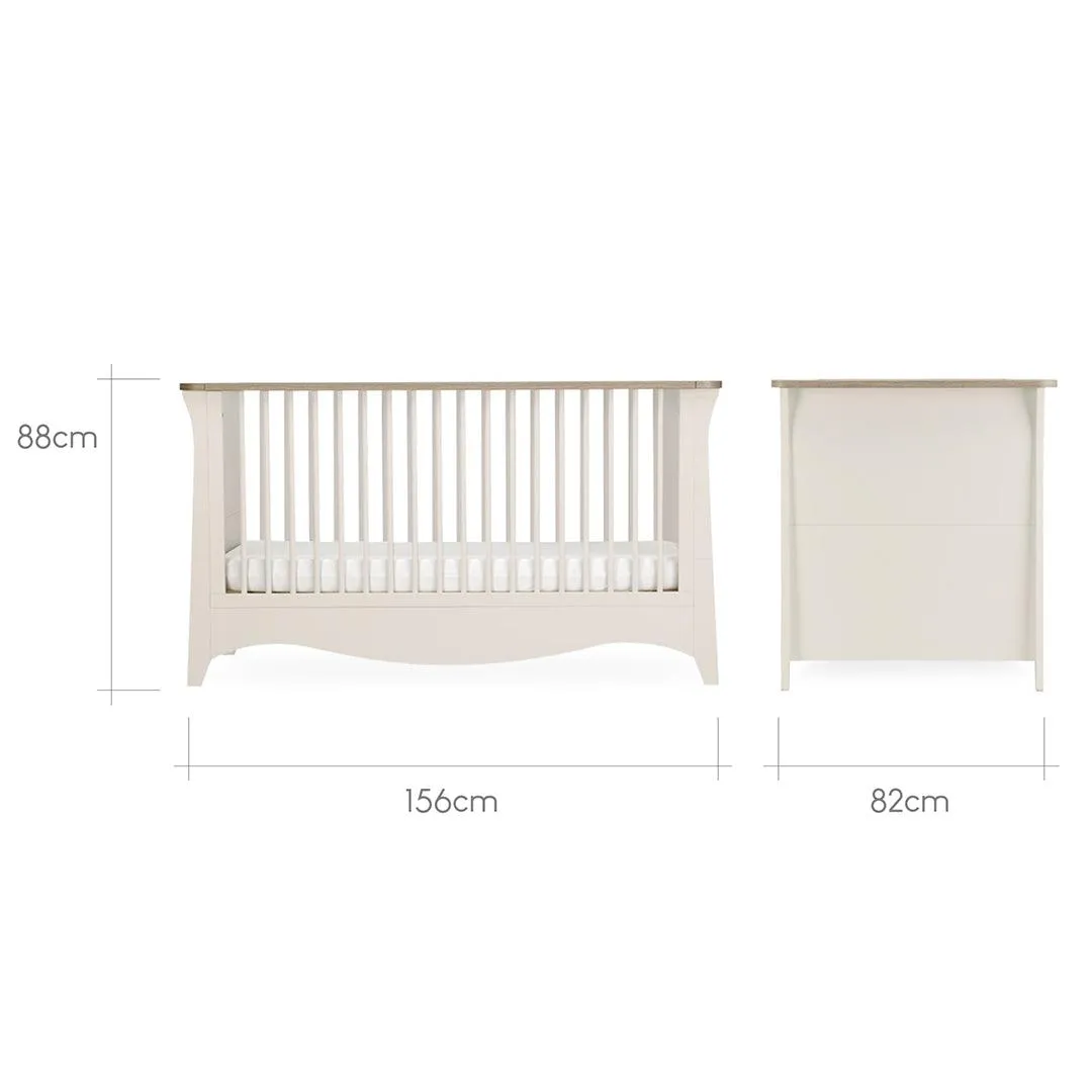 CuddleCo Clara 2 Piece Set 3-Drawer Dresser   Cot Bed  - Cashmere