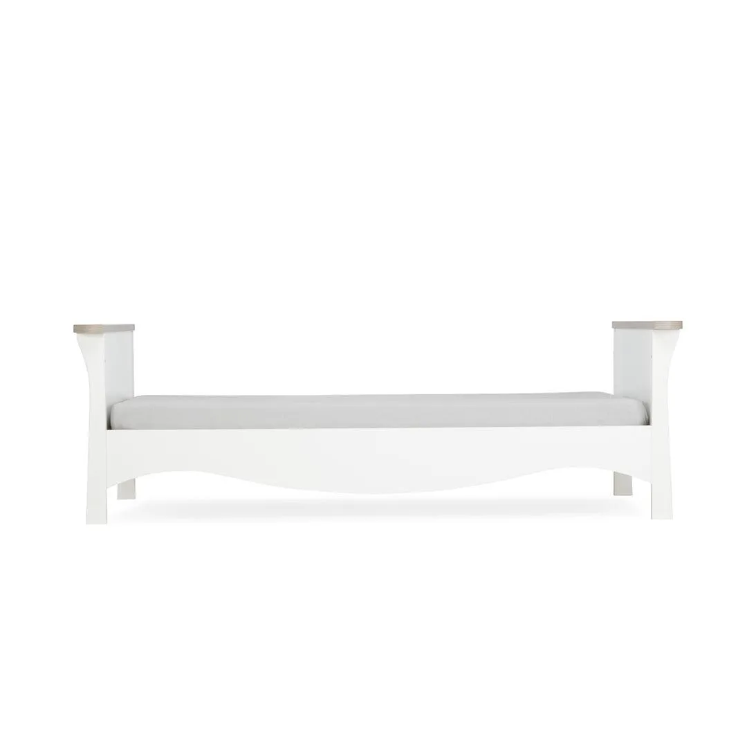 CuddleCo Clara 2 Piece Set 3-Drawer Dresser   Cot Bed  - White/Ash