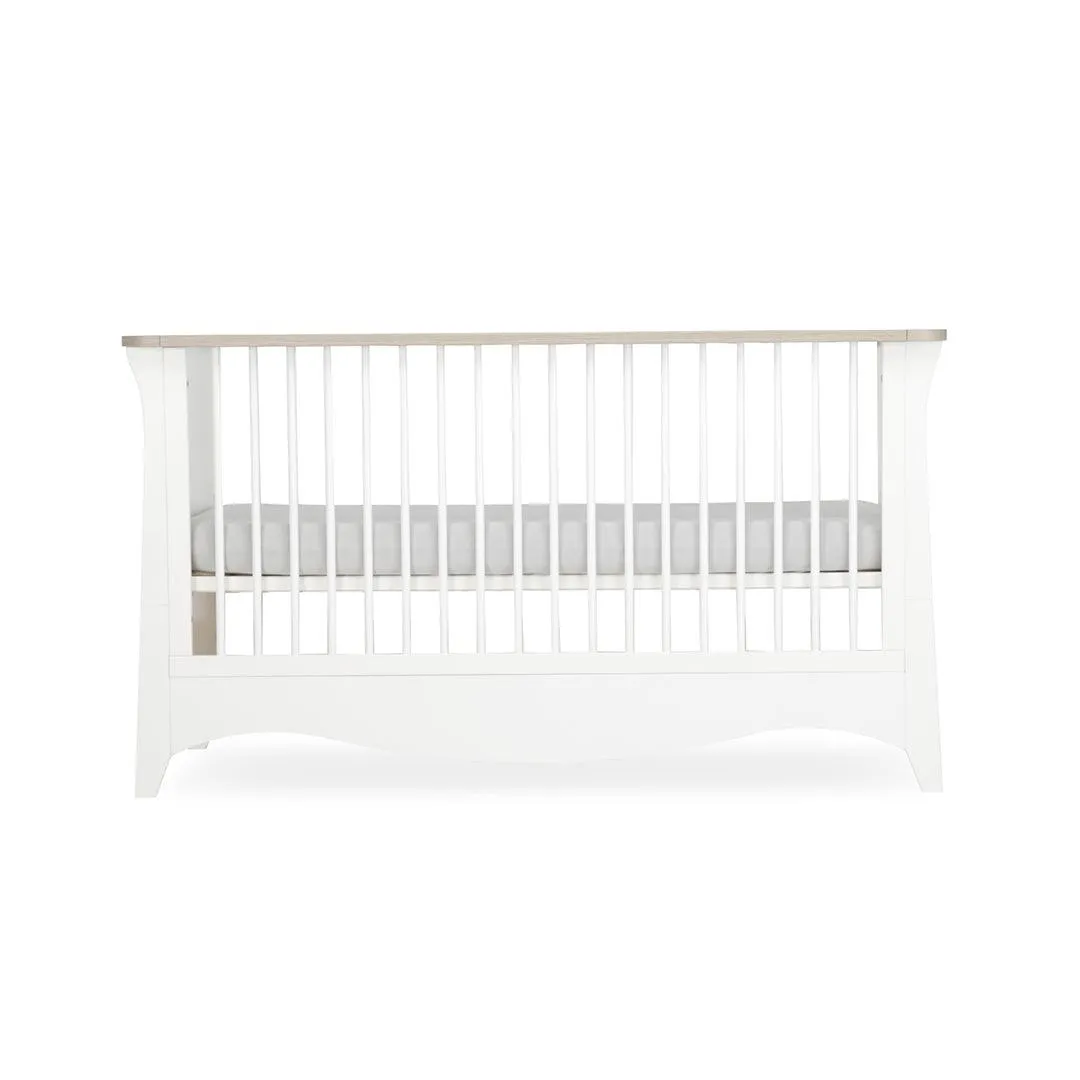 CuddleCo Clara 3 Piece Set 3-Drawer Dresser Cot Bed   Wardrobe - White/Ash