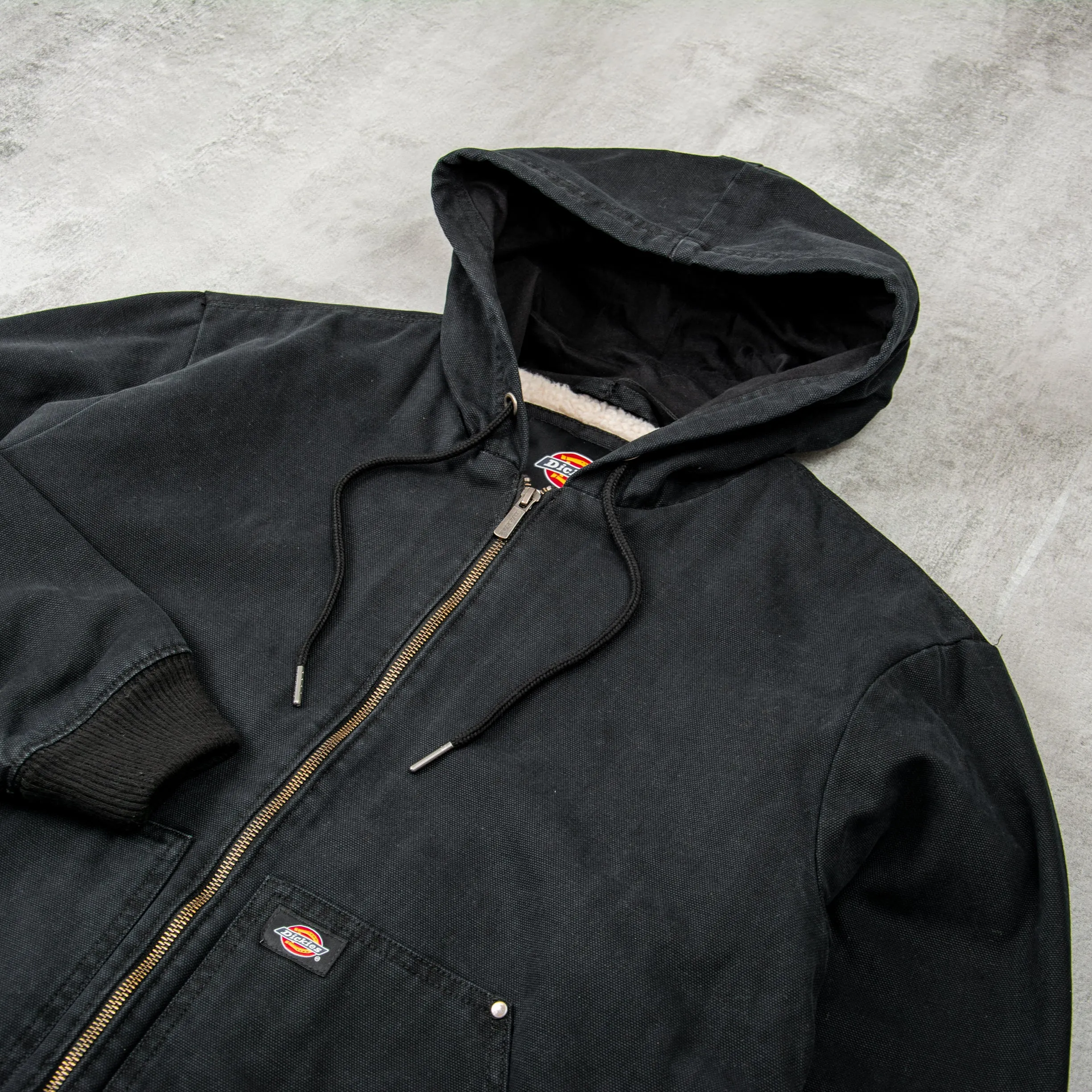 Dickies Hooded Duck Canvas Jacket - Stone Washed Black