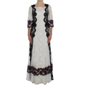 Dolce & Gabbana Floral Lace Silk Blend Maxi Dress