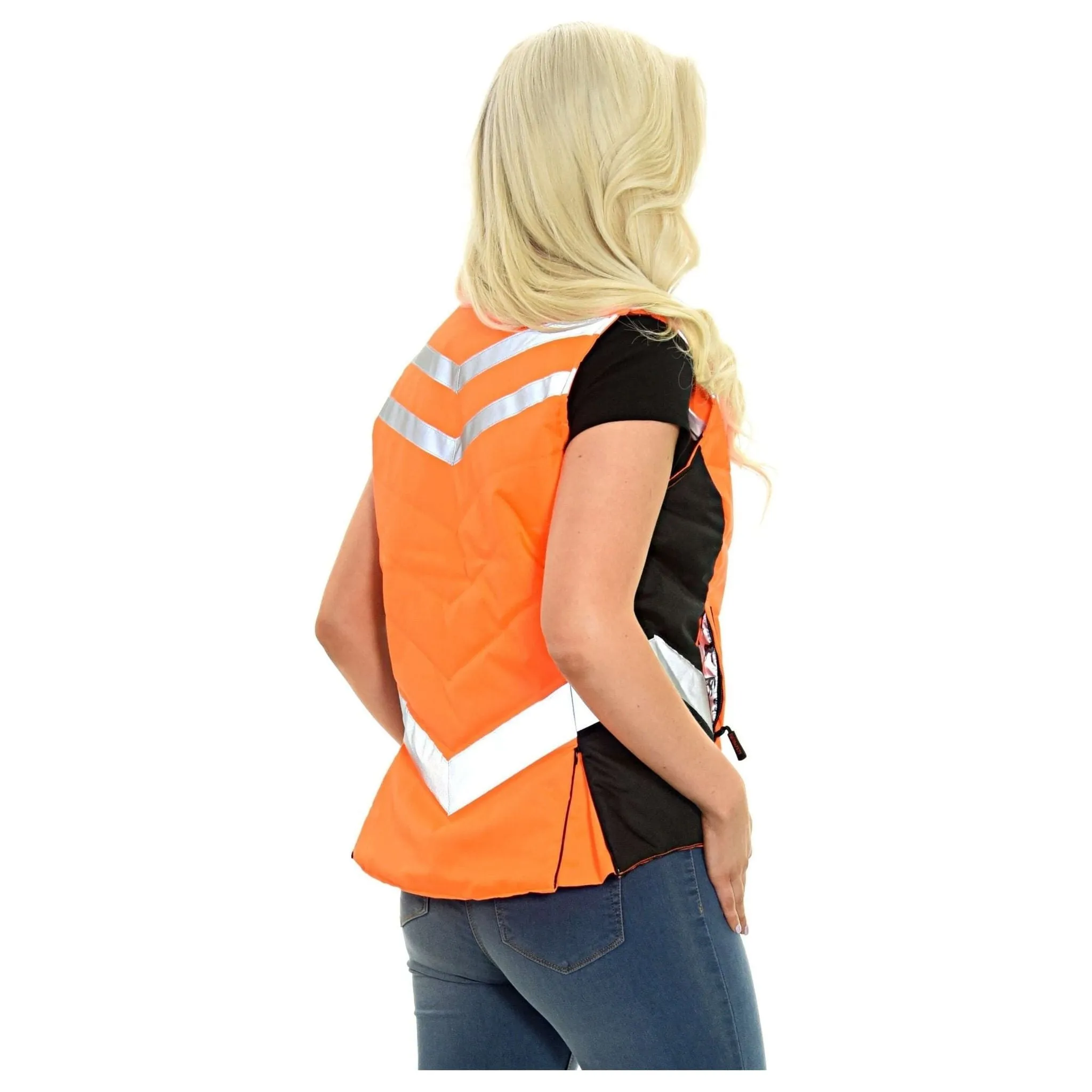 Equisafety CHILD Reflective Riding Quilted Gilet - Orange