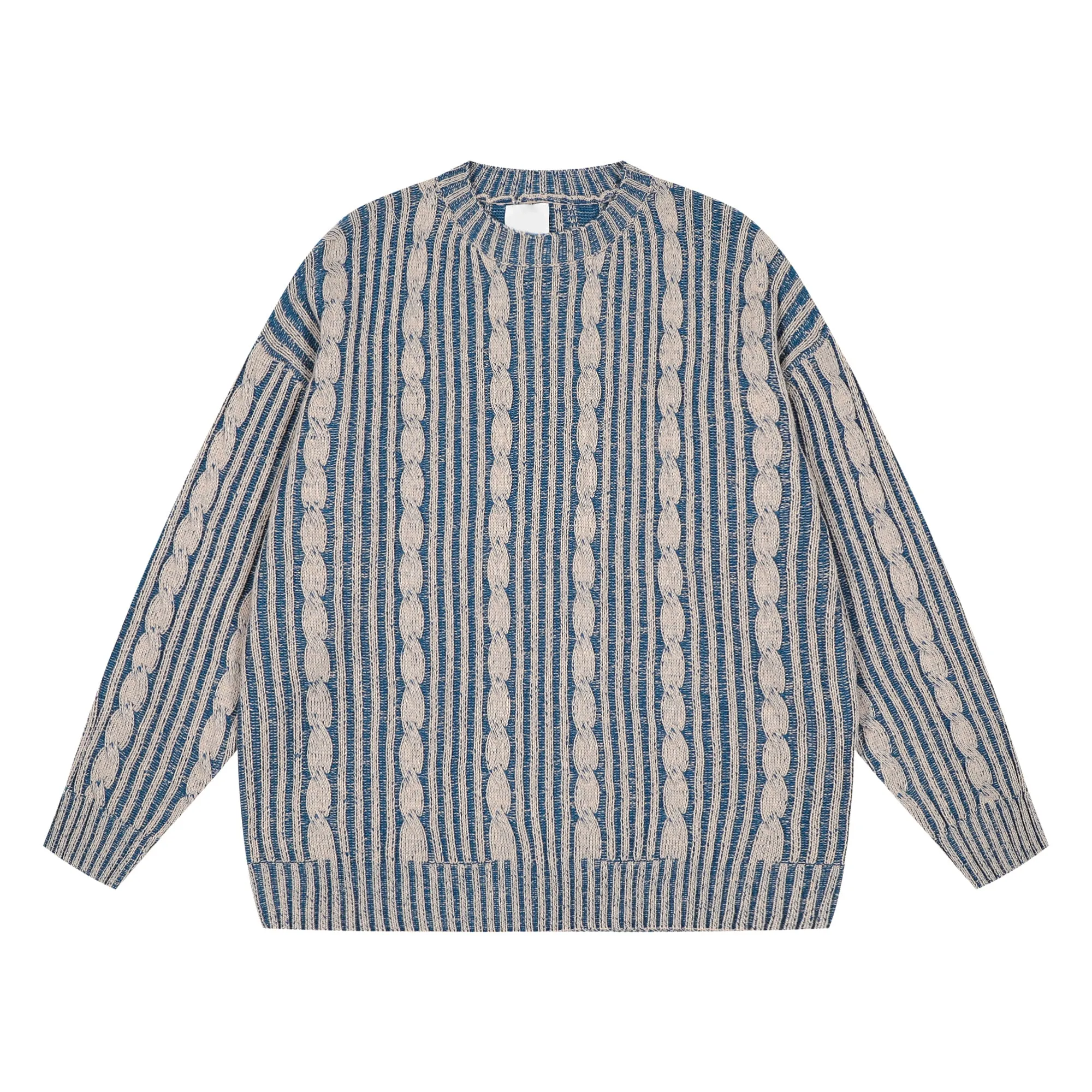 Faire Echo Overbearing Striped Textured Sweater