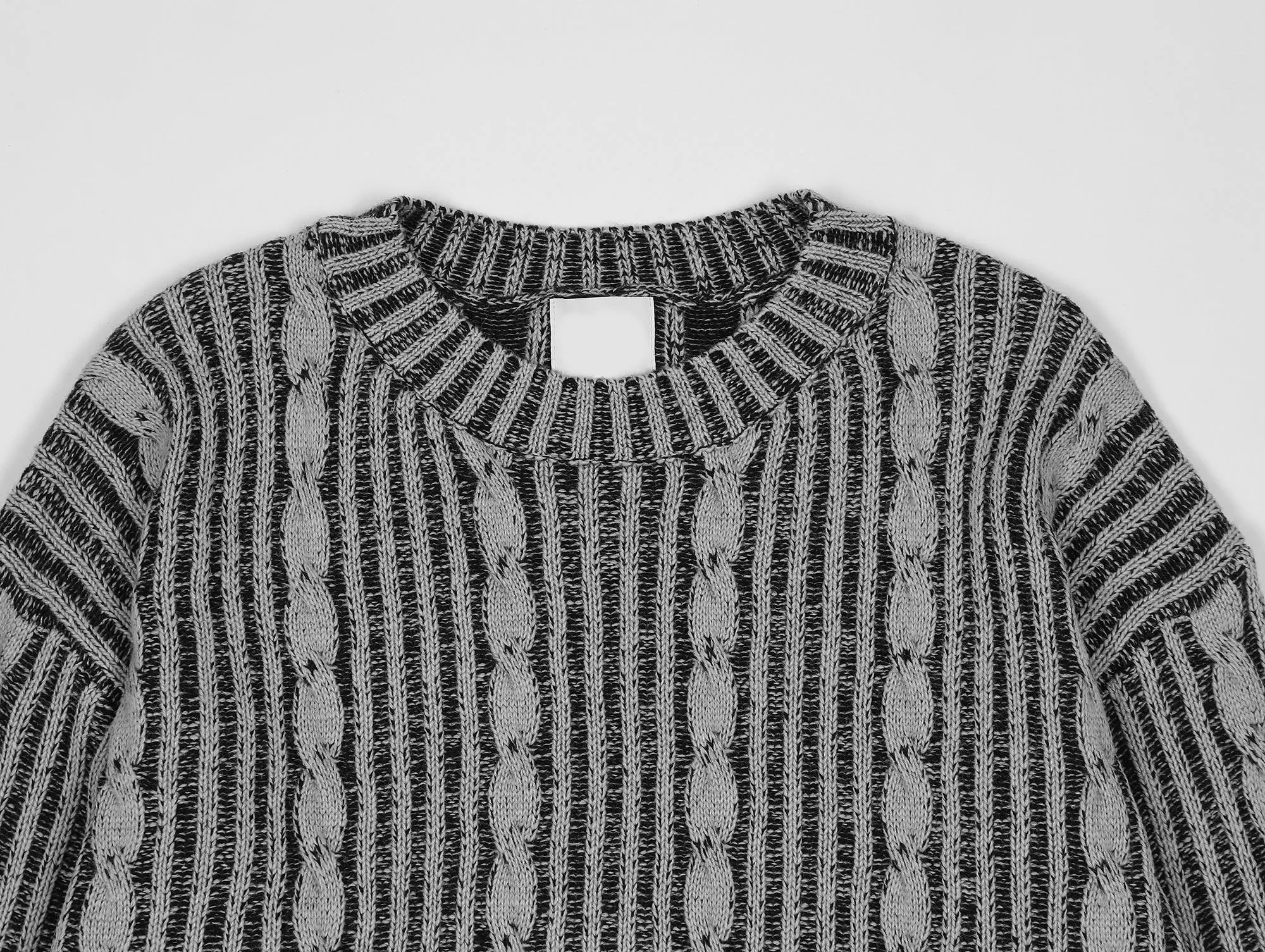 Faire Echo Overbearing Striped Textured Sweater