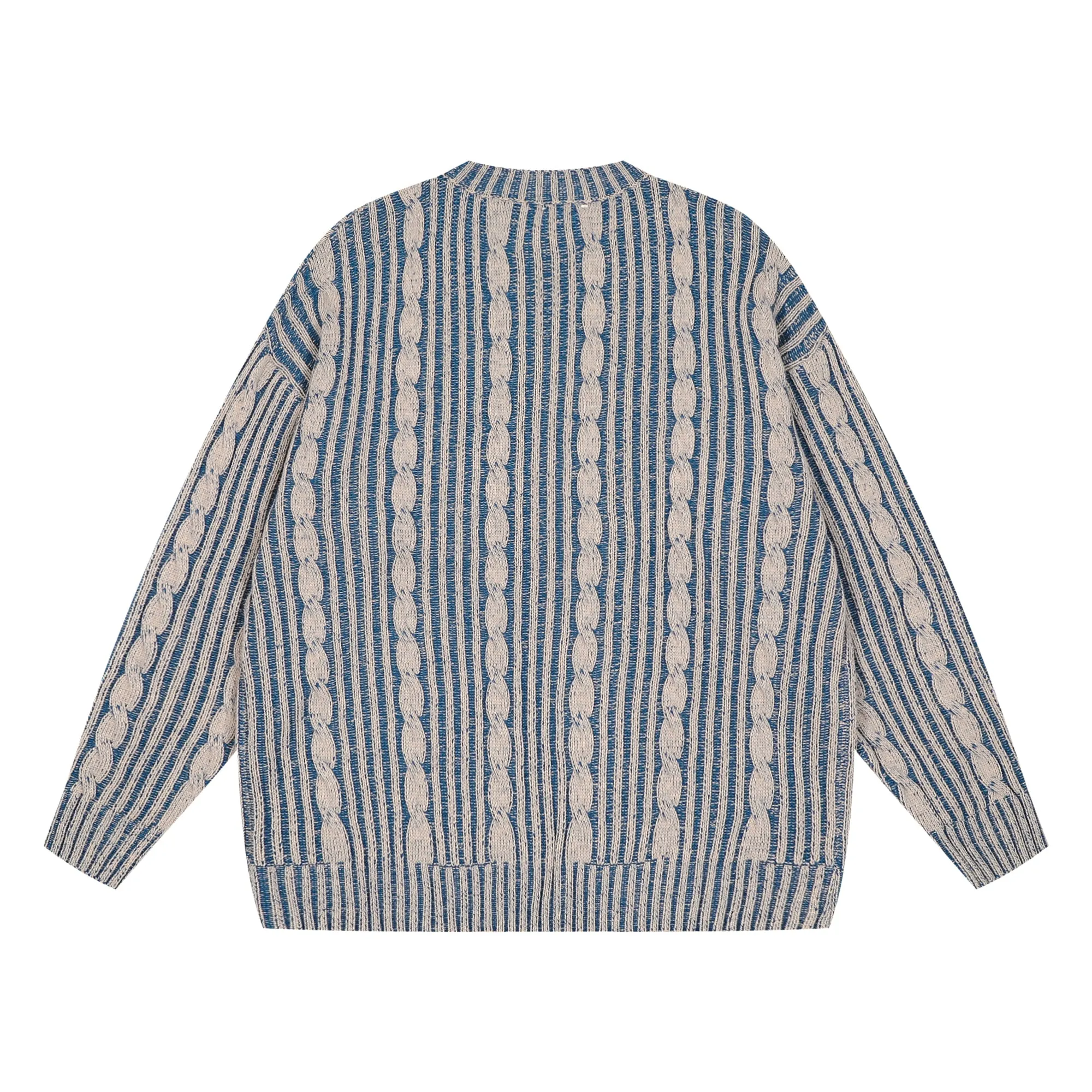 Faire Echo Overbearing Striped Textured Sweater