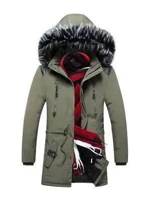 Fur Collar Hoodie Winter Parka Jacket for men