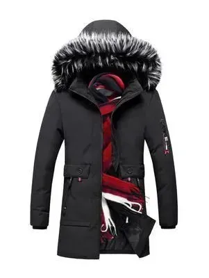 Fur Collar Hoodie Winter Parka Jacket for men