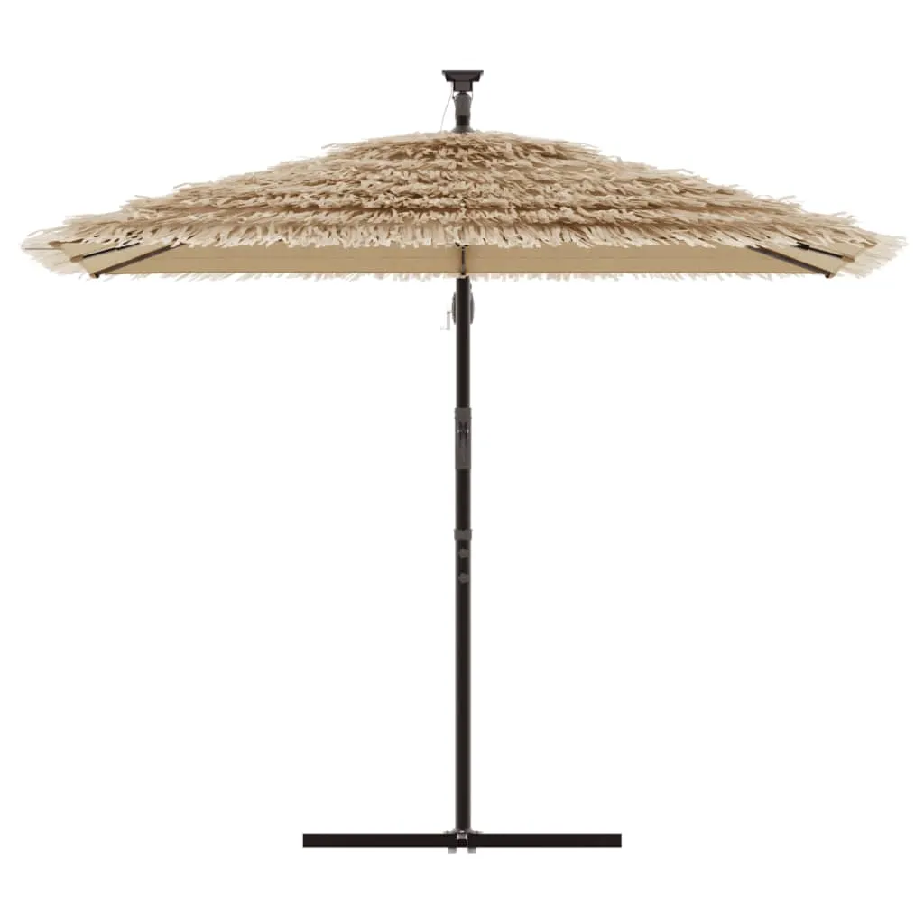 Garden Parasol with Steel Pole Brown 290x290x238 cm