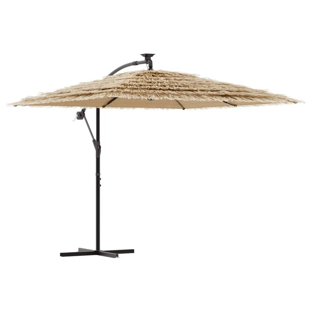 Garden Parasol with Steel Pole Brown 290x290x238 cm