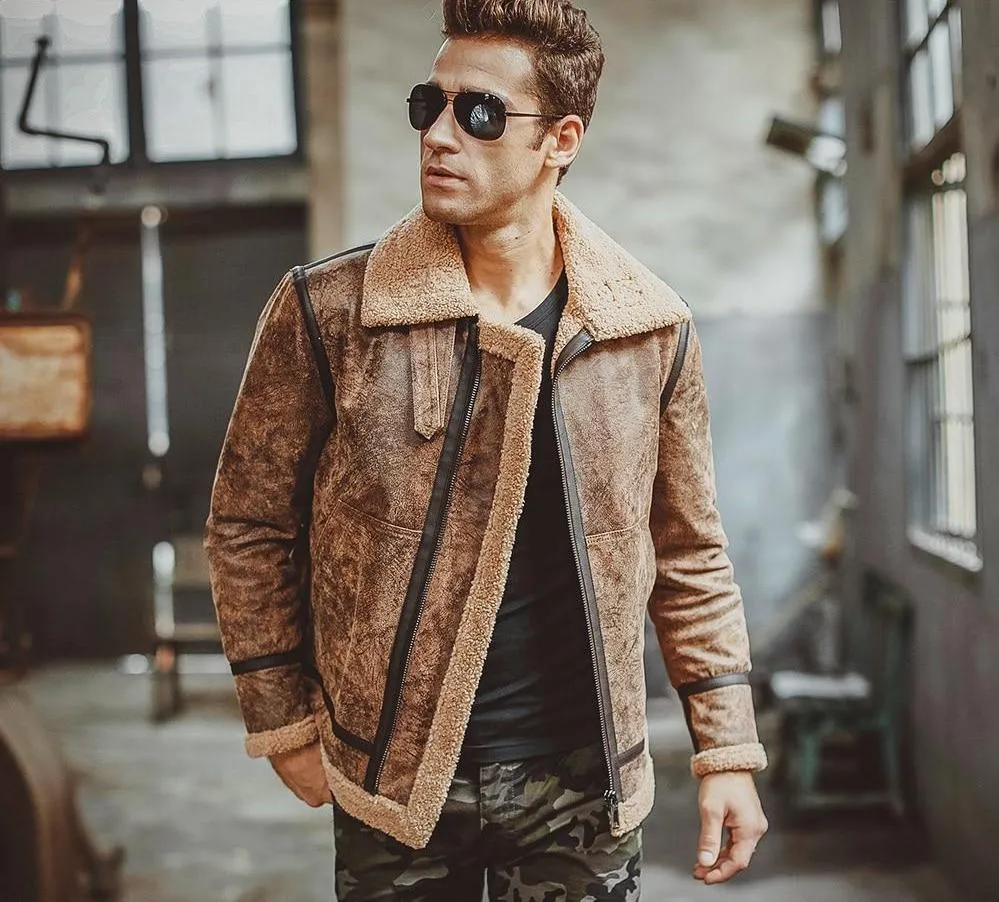 Genuine Leather Faux Shearling Jackets