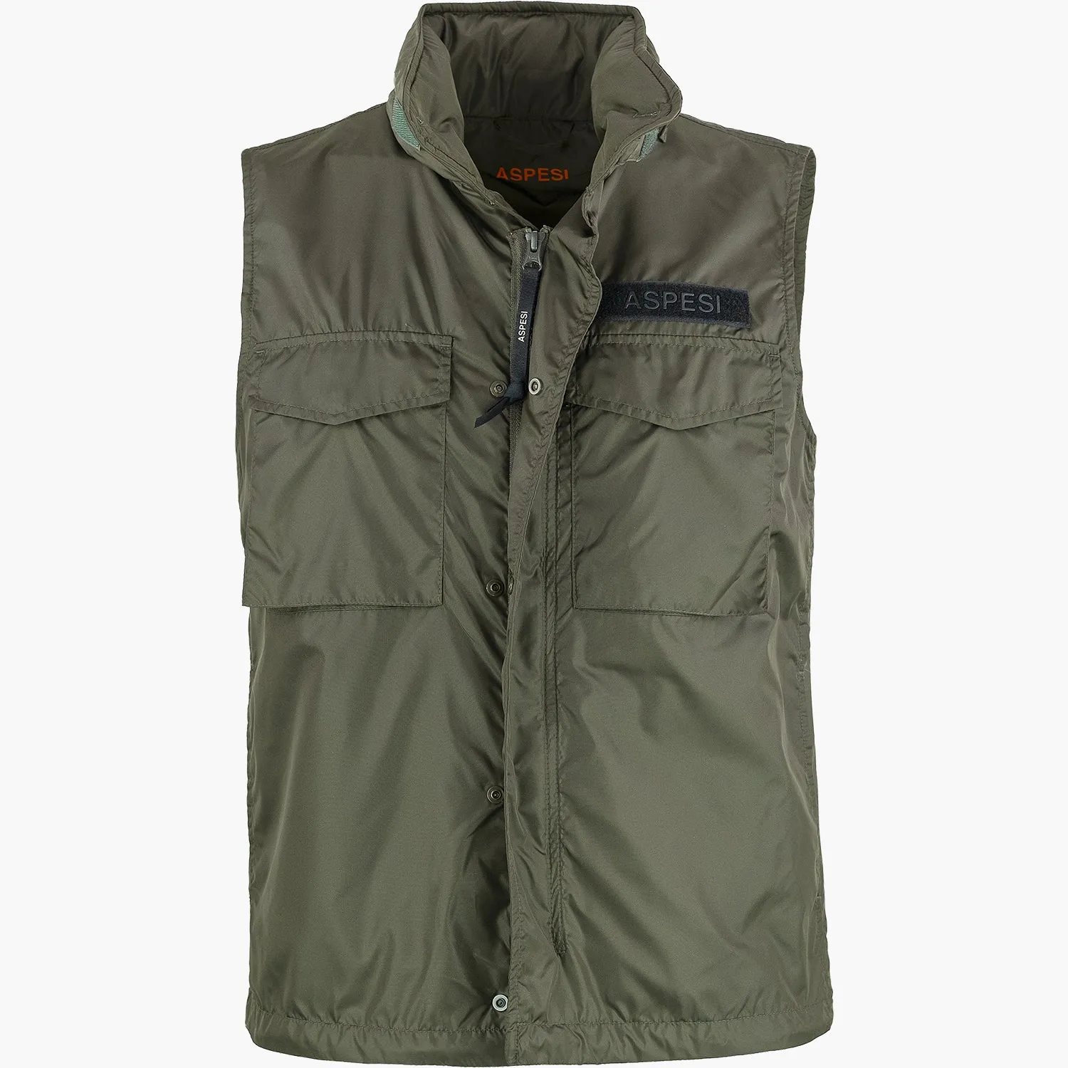 Gilet ASPESI Field Sans in Nylon Verde Militare